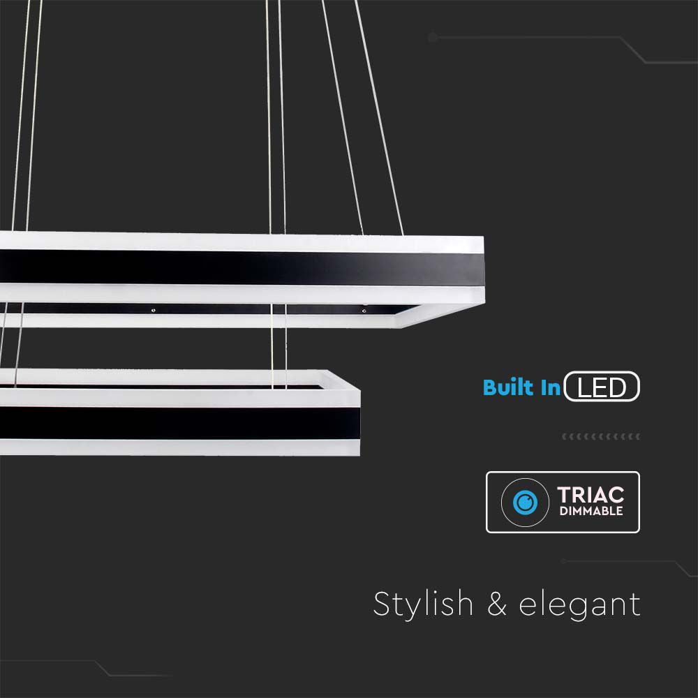 115W Lampa Wisząca / Klosz: Aluminium / Barwa:3000K / Ściemniana / Czarny