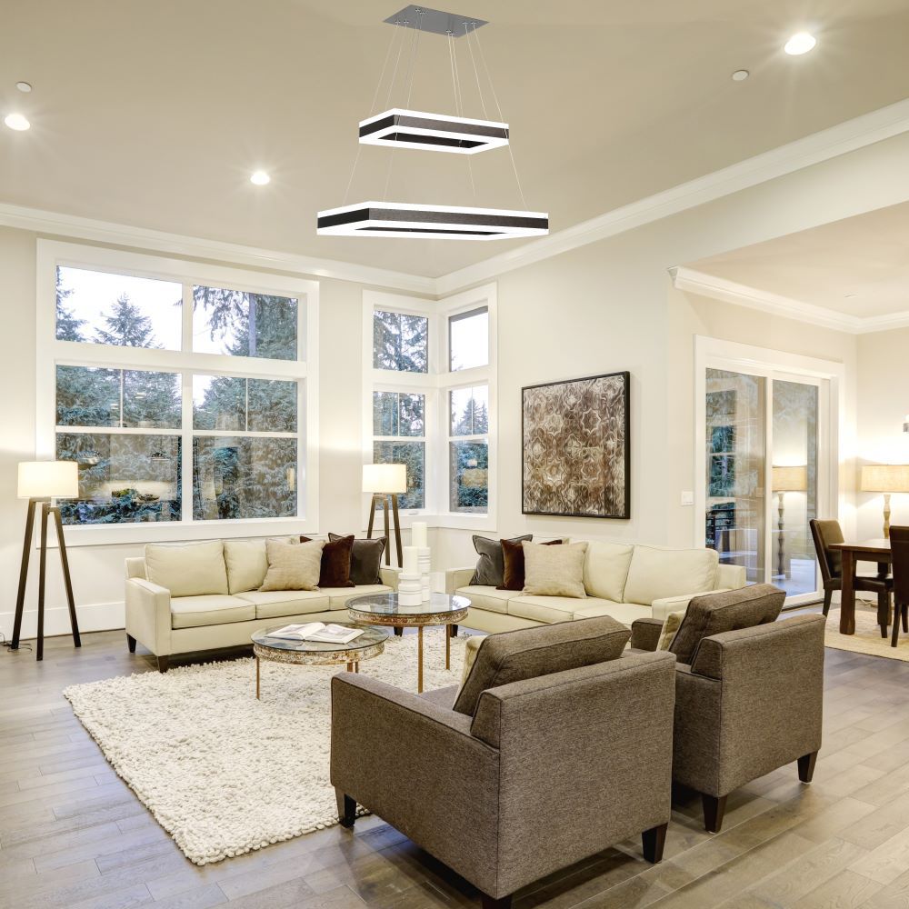 115W Lampa Wisząca / Klosz: Aluminium / Barwa:3000K / Ściemniana / Brązowy