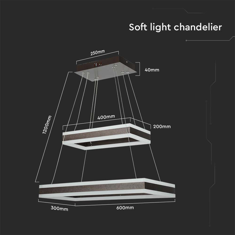 115W Lampa Wisząca / Klosz: Aluminium / Barwa:3000K / Ściemniana / Brązowy