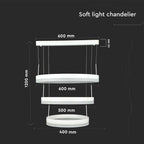 92W Lampa Wisząca / Klosz: Aluminium / Barwa:3000K / Ściemniana / Biały