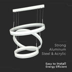 92W Lampa Wisząca / Klosz: Aluminium / Barwa:3000K / Ściemniana / Biały