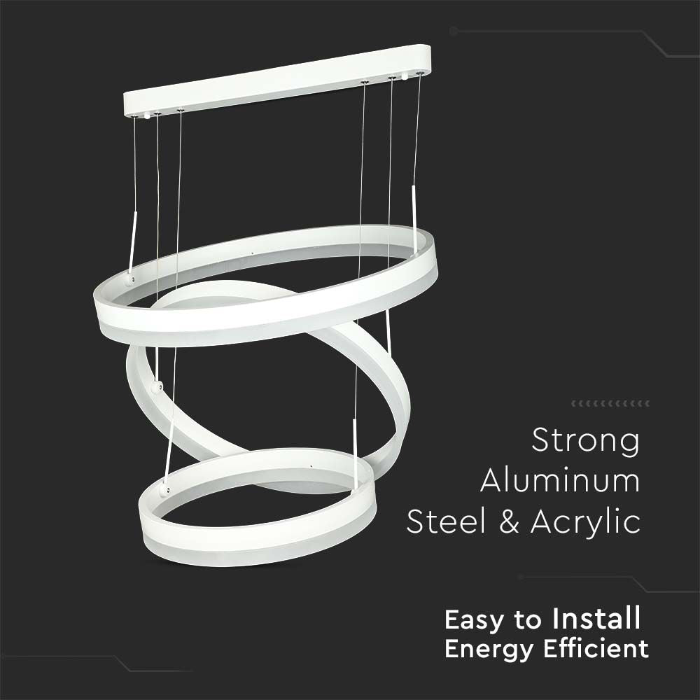 92W Lampa Wisząca / Klosz: Aluminium / Barwa:3000K / Ściemniana / Biały
