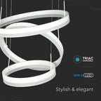 92W Lampa Wisząca / Klosz: Aluminium / Barwa:3000K / Ściemniana / Biały