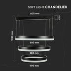 92W Lampa Wisząca / Klosz: Aluminium / Barwa:3000K / Ściemniana / Czarny