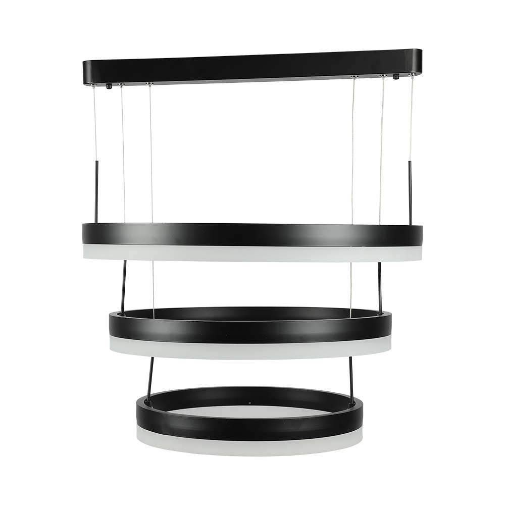 92W Lampa Wisząca / Klosz: Aluminium / Barwa:3000K / Ściemniana / Czarny