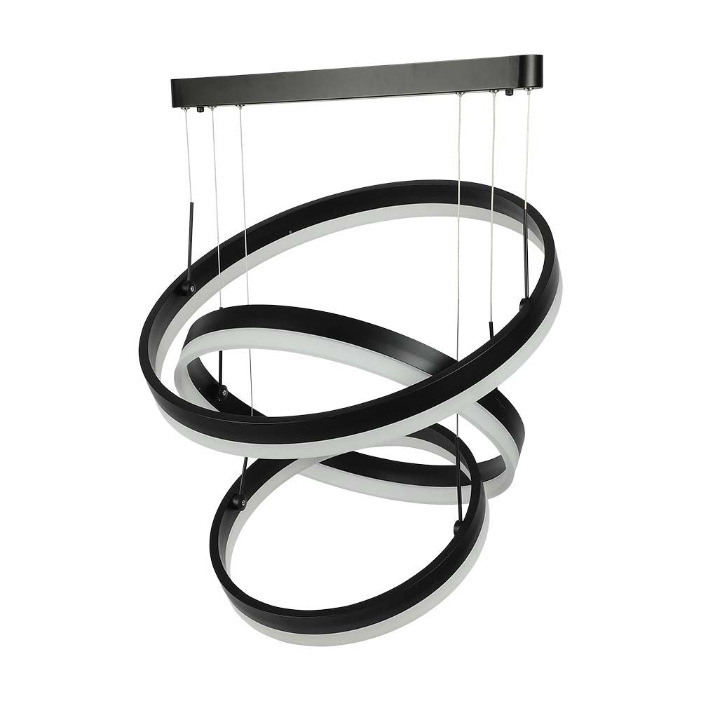 92W Lampa Wisząca / Klosz: Aluminium / Barwa:3000K / Ściemniana / Czarny