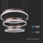 92W Lampa Wisząca / Klosz: Aluminium / Barwa:3000K / Ściemniana / Brązowy