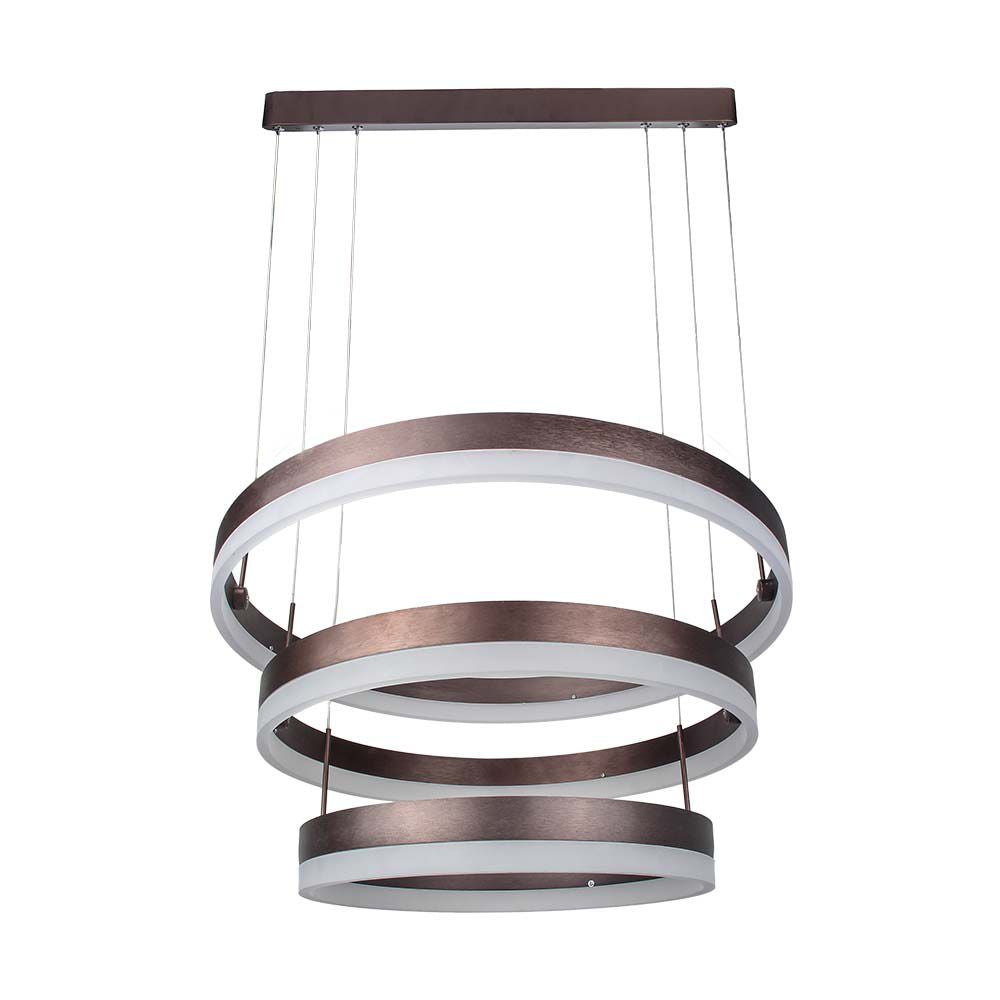 92W Lampa Wisząca / Klosz: Aluminium / Barwa:3000K / Ściemniana / Brązowy