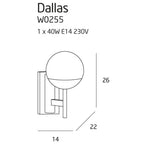 Maxlight Kinkiet Dallas - Metal + błyszczące szkło mleczne - Czarny W0255