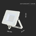 30W Naświetlacz LED SMD / Chip SAMSUNG / Barwa:3000K / Obudowa: Biała