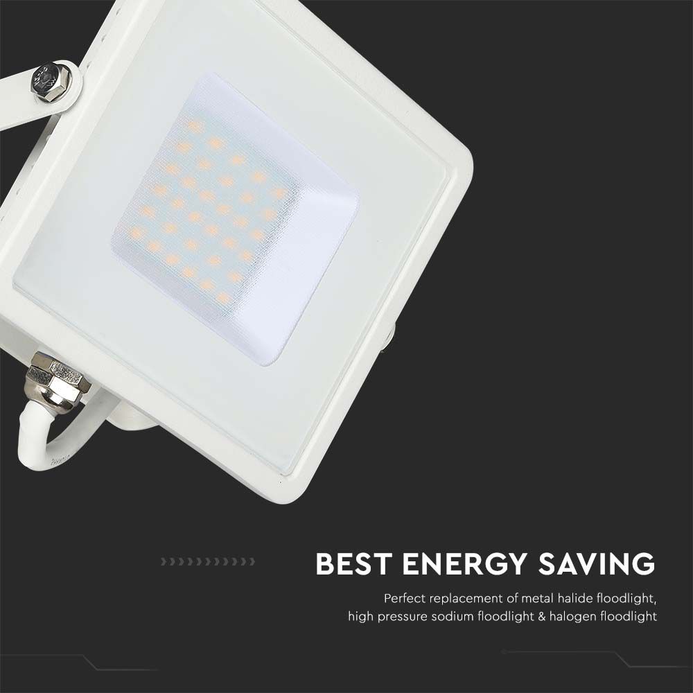 30W Naświetlacz LED SMD / Chip SAMSUNG / Barwa:3000K / Obudowa: Biała