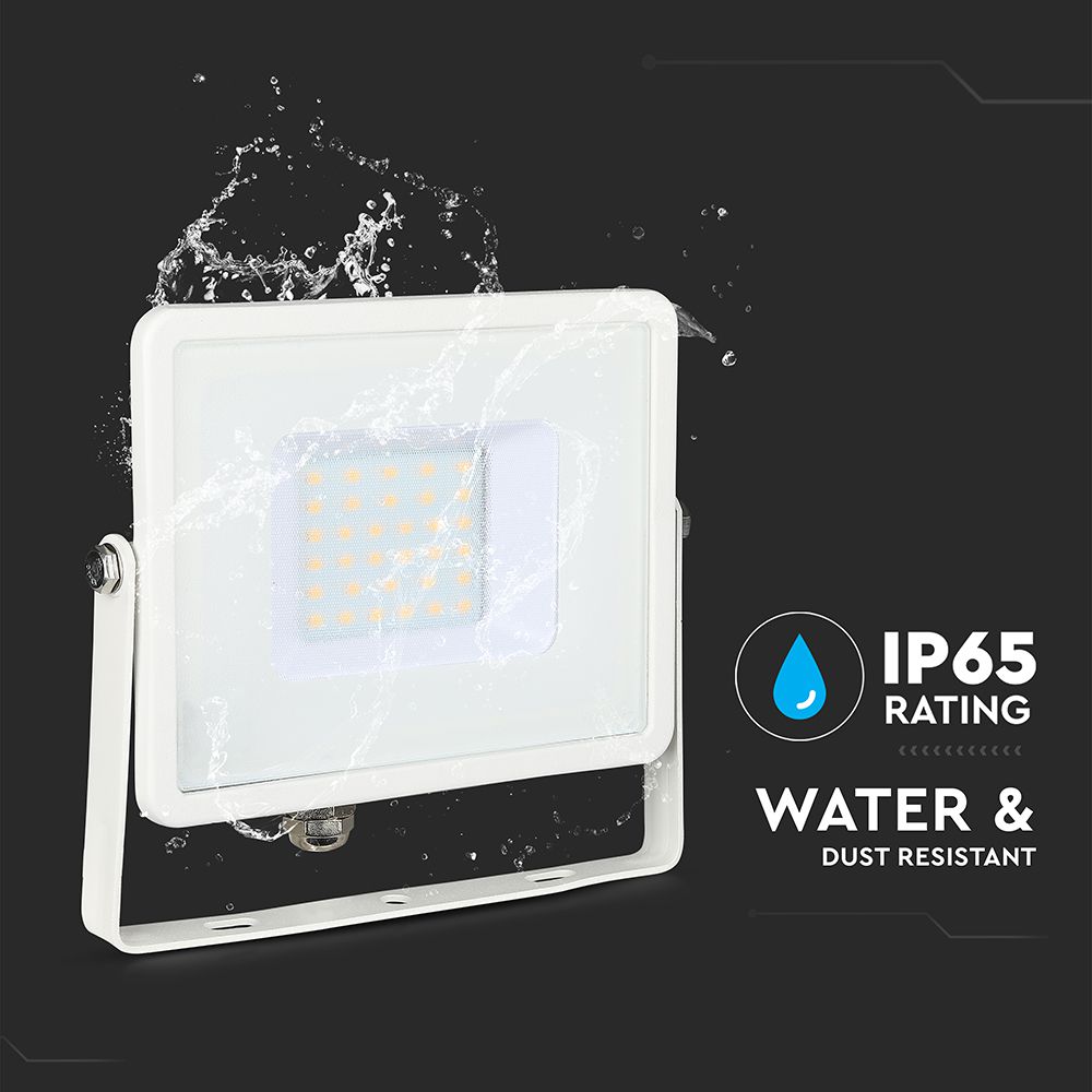 30W Naświetlacz LED SMD / Chip SAMSUNG / Barwa:3000K / Obudowa: Biała