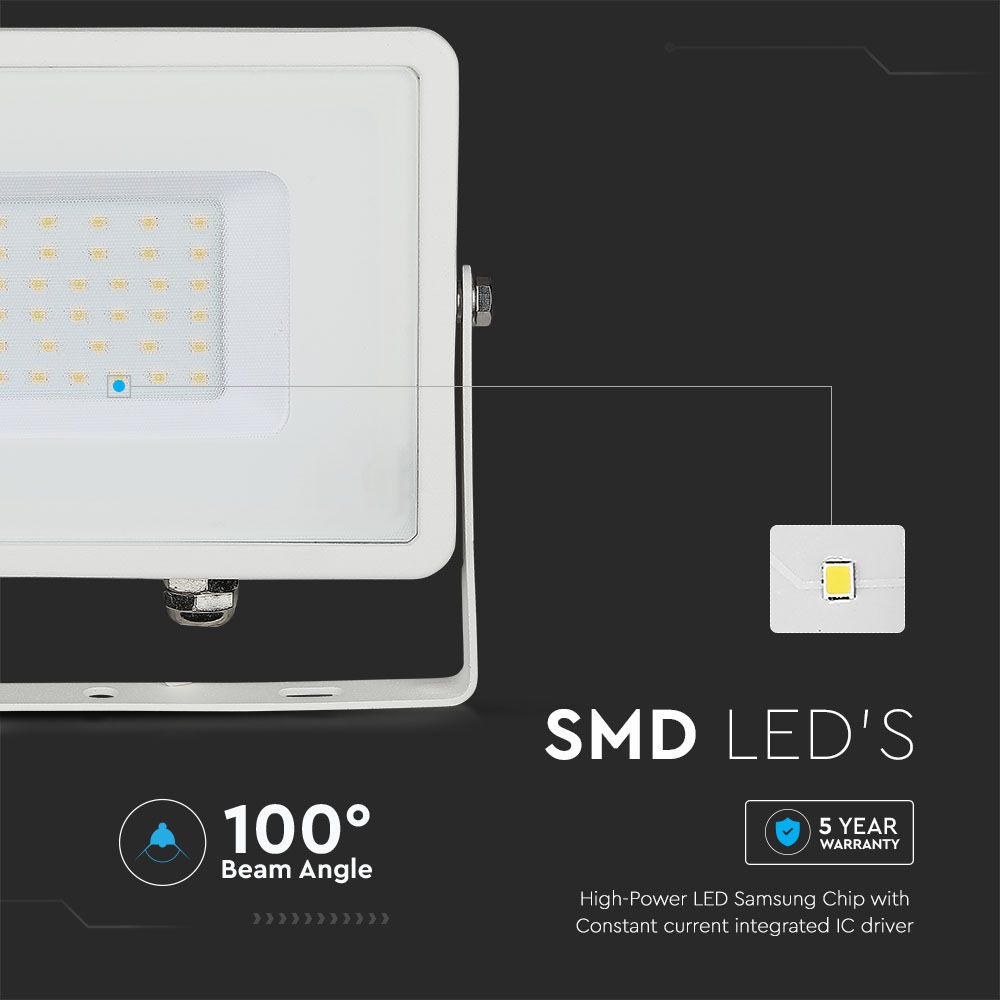 30W Naświetlacz LED SMD / Chip SAMSUNG / Barwa:4000K / Obudowa: Biała