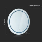 25W Lustro z podświetleniem LED z wyłącznikiem / Anti fog / Barwa: 3w1 / Wymiary: 600x600mm