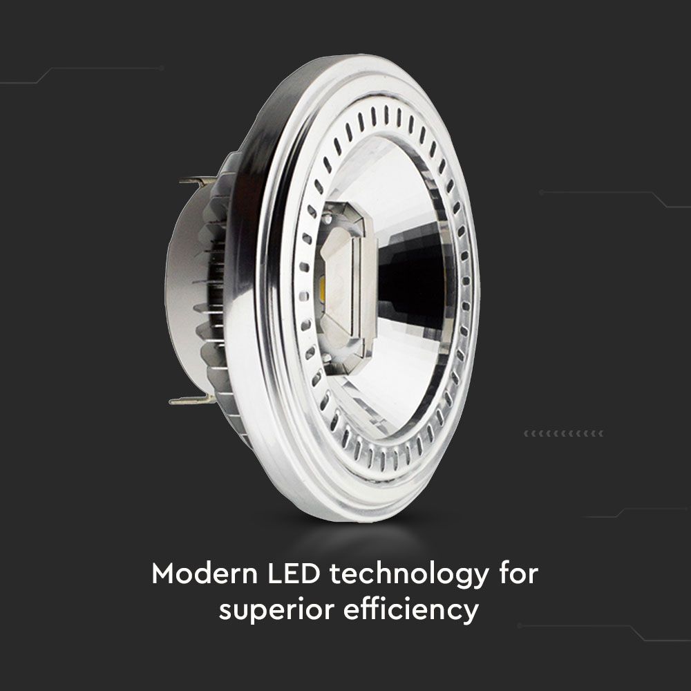 13,5W AR111 Żarówka LED / Barwa:3000K / Kąt 20' / Trzonek: G53 / Zasilanie:12V