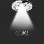 13,5W AR111 Żarówka LED / Barwa:3000K / Kąt 20' / Trzonek: G53 / Zasilanie:12V