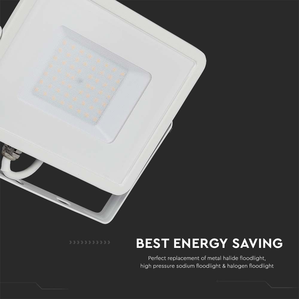 50W Naświetlacz LED SMD / Chip SAMSUNG / Barwa:3000K / Obudowa: Biała