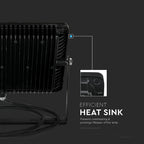100W Naświetlacz LED SMD / Chip SAMSUNG / Barwa:3000K / Obudowa: Czarna