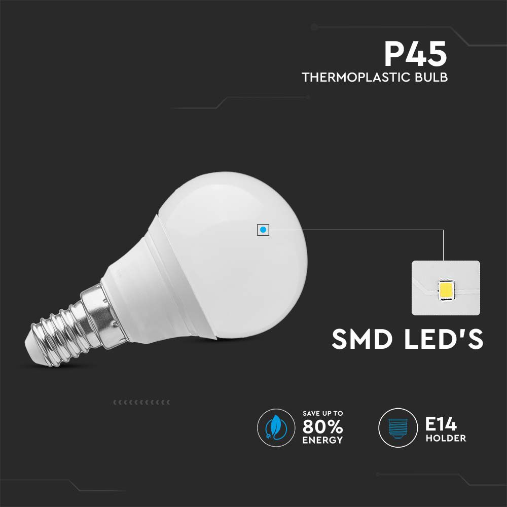 3.7W P45 Żarówka LED / Barwa:6500K / Trzonek:E14