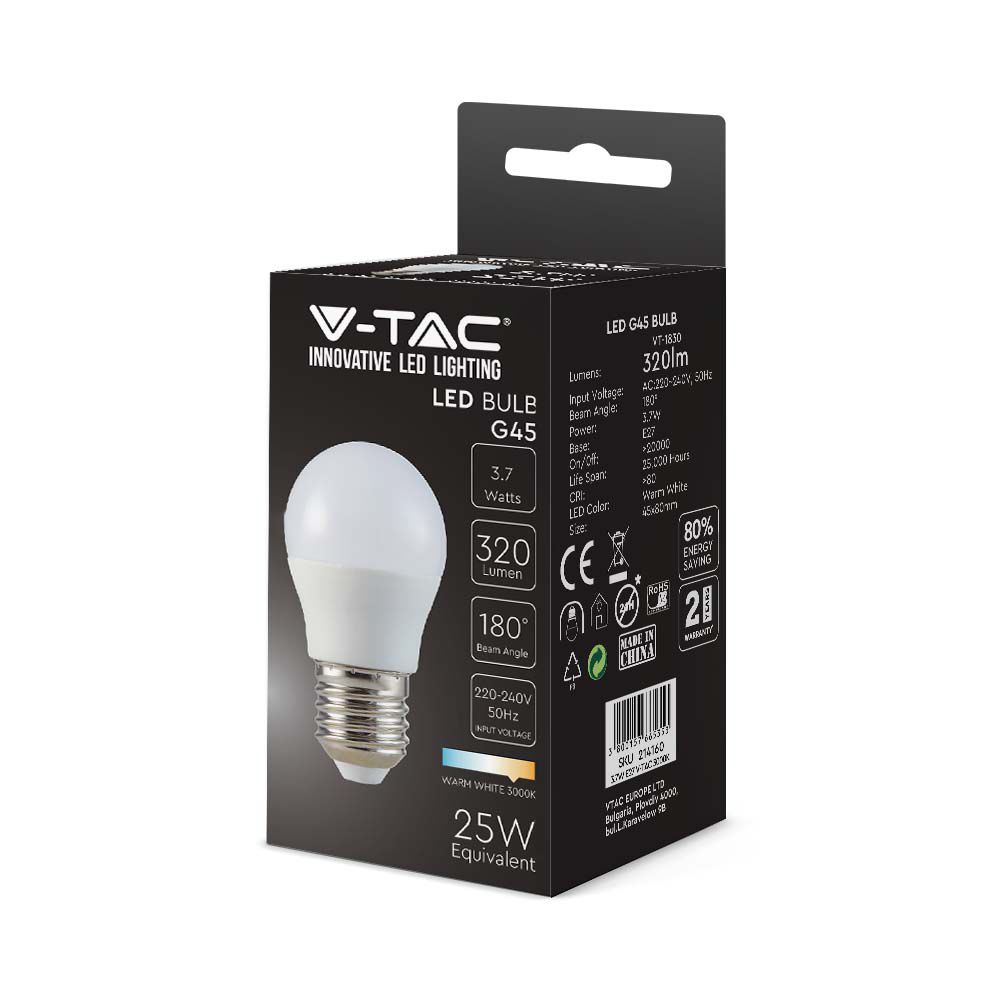 3.7W G45 Żarówka LED / Barwa:6500K / Trzonek:E27