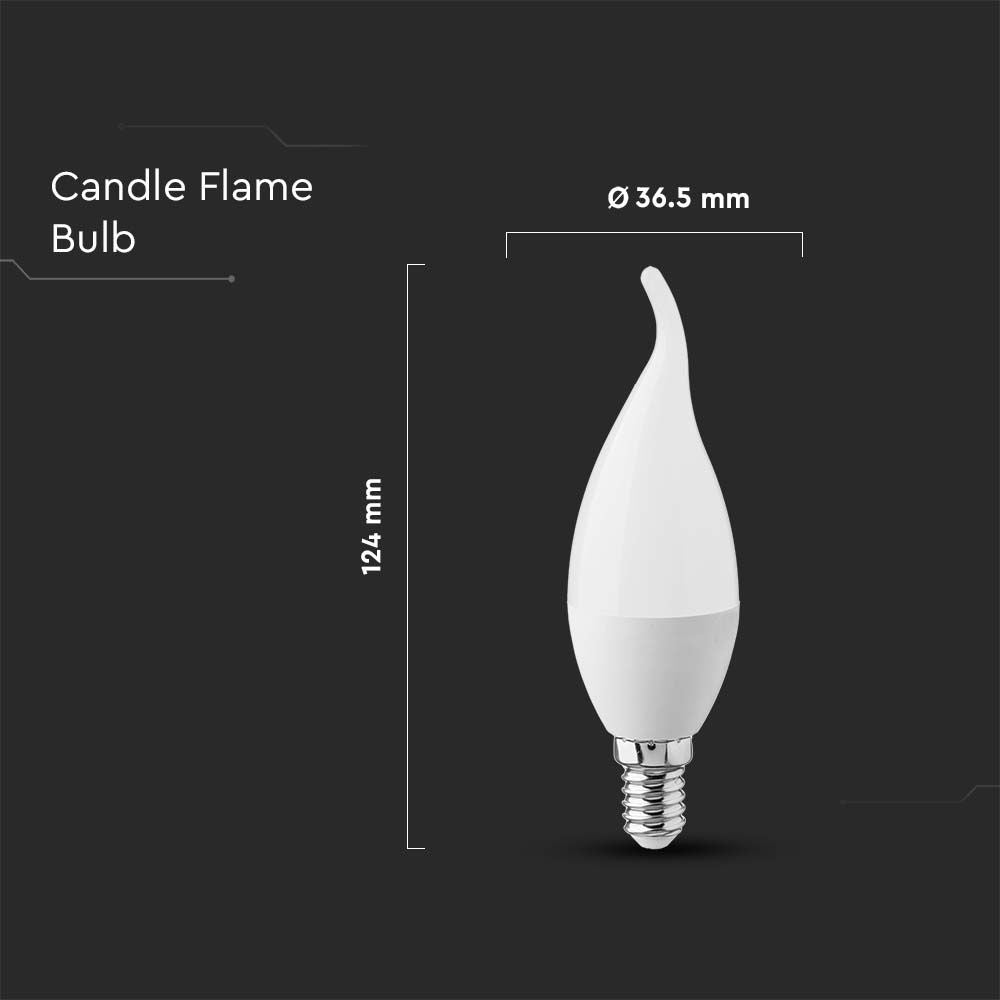 3.7W F37 Żarówka LED / Barwa: 3000K / Trzonek: E14 / Klosz Mleczny płomyk