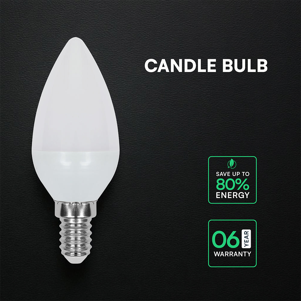3.7W C35 Żarówka LED / Chip CREE / Barwa:4000K / Trzonek:E14 / 6 Lat gwarancji
