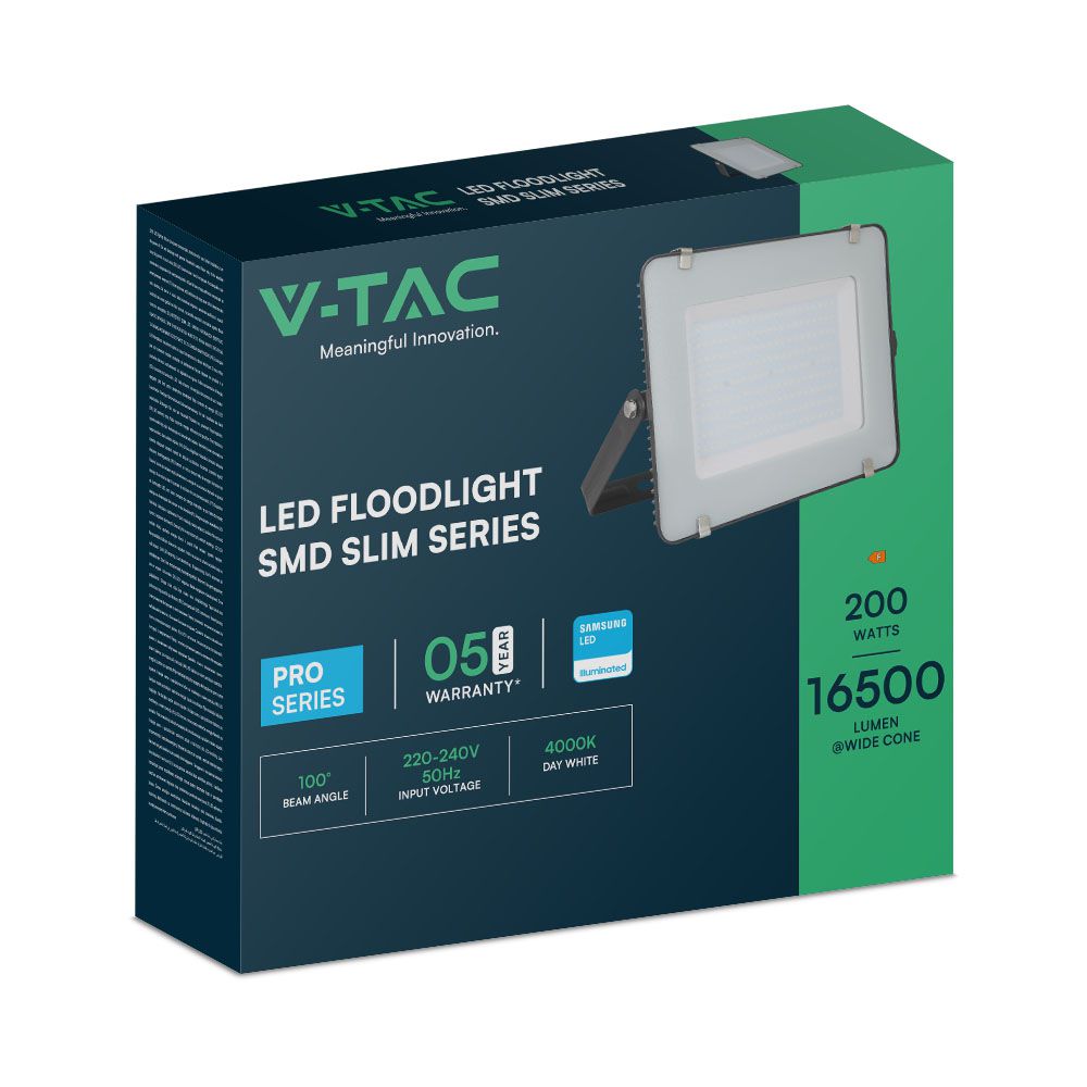 200W Naświetlacz LED SMD / Chip SAMSUNG / Barwa:4000K / Obudowa: Czarna