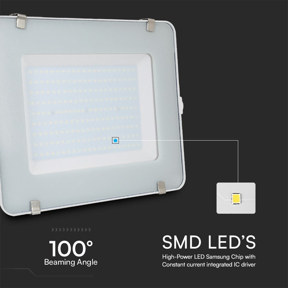 200W Naświetlacz LED SMD / Chip SAMSUNG / Barwa:6500K / Obudowa: Biała