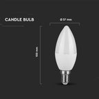 3.7W C35 Żarówka LED / Barwa:3000K / Trzonek:E14