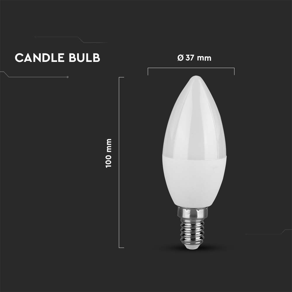 3.7W C35 Żarówka LED / Barwa:6500K / Trzonek:E14