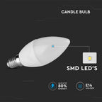 3.7W C35 Żarówka LED / Barwa:6500K / Trzonek:E14