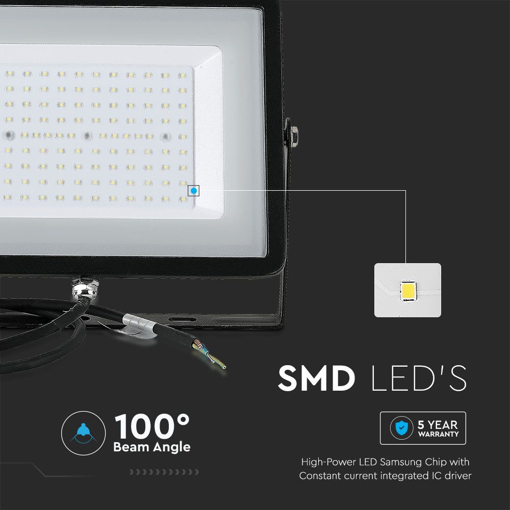 300W Naświetlacz LED SMD / Chip SAMSUNG / Barwa:4000K / Obudowa: Czarna