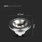 12W AR111 Żarówka LED / Barwa:6400K / Trzonek:GU10