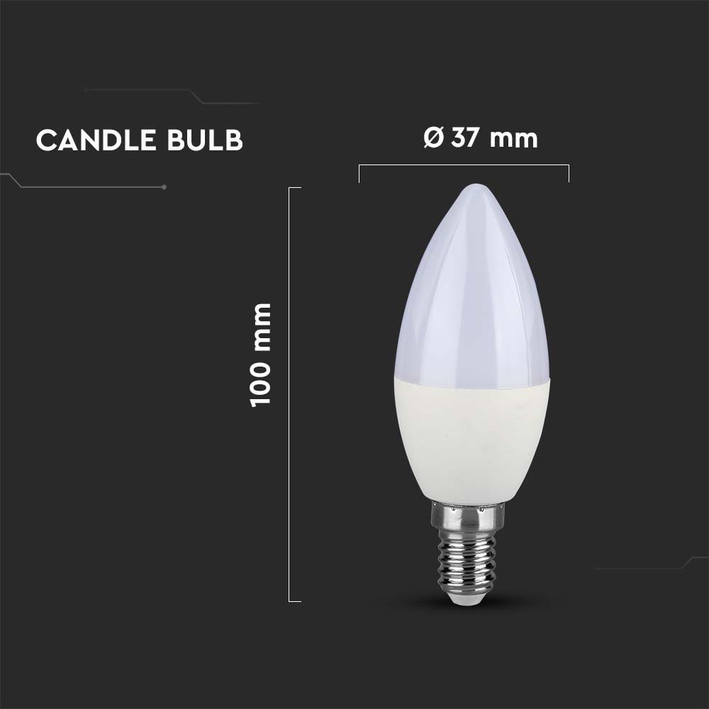 4.5W Żarówka LED C35 / Barwa:6500K / Trzonek: E14