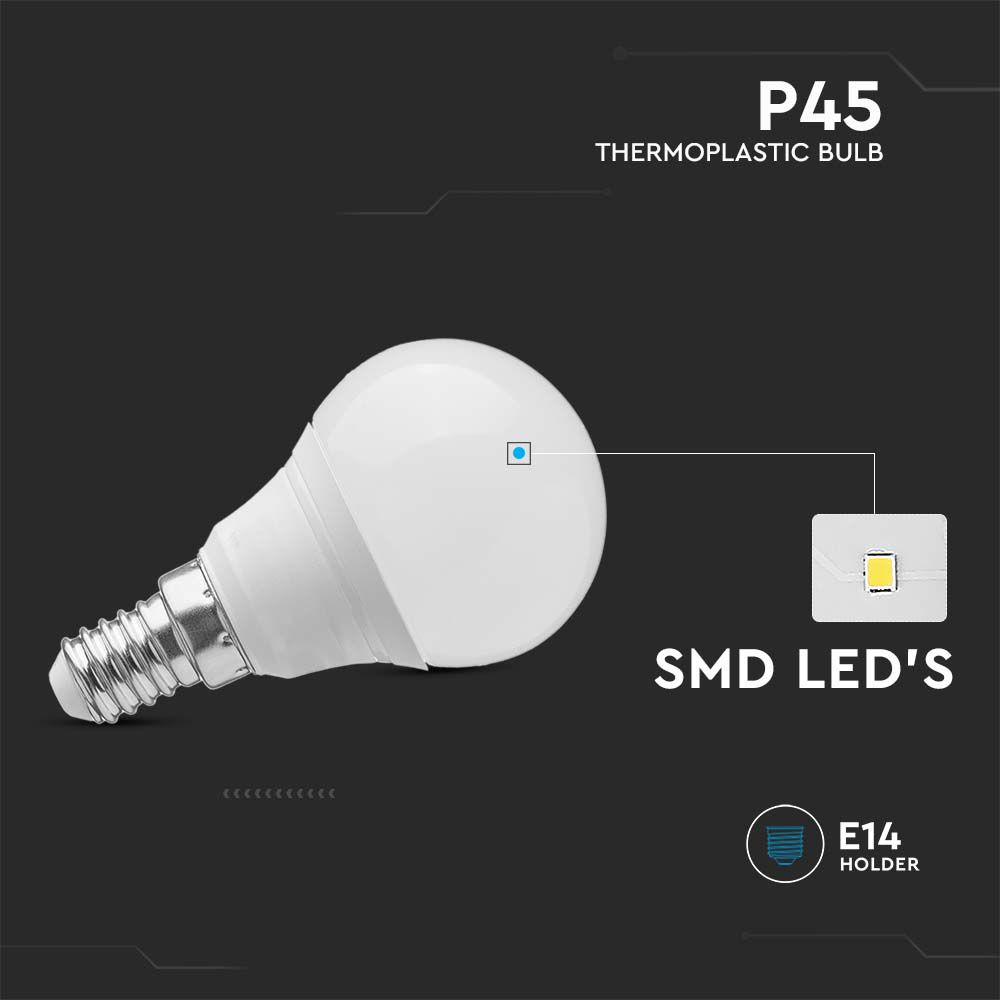 4.5W Żarówka LED P45 / Barwa:4000K / Trzonek: E14
