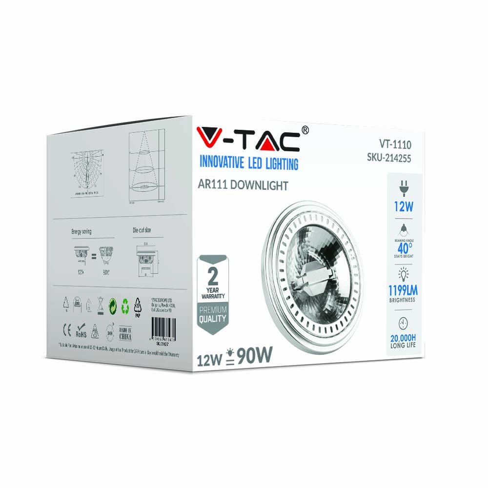 13,5W AR111 PAR Żarówka LED / Barwa:6400K / Trzonek: G53 / Zasilanie:12V