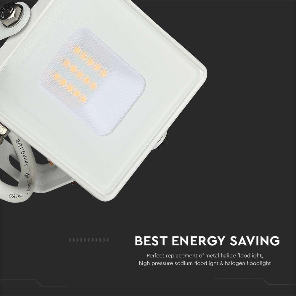 10W Naświetlacz LED SMD / Chip SAMSUNG / Barwa:3000K / Obudowa: Biała