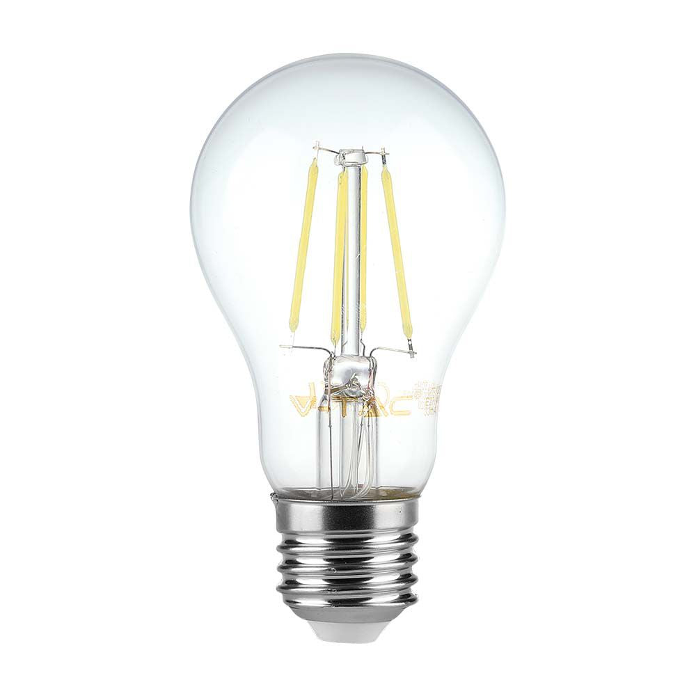 6W A60 Żarówka LED Filament / Klosz Transparentny /Barwa:3000K / Trzonek:E27