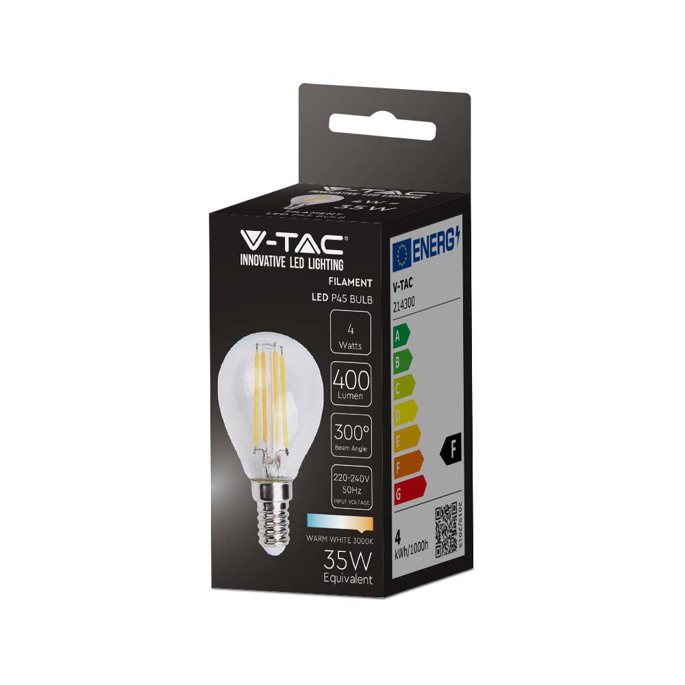 4W P45 Żarówka LED Filament / Klosz Transparentny /Barwa:3000K / Trzonek:E14