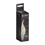 4W CF37 Żarówka LED Filament / Klosz Transparentny / Barwa:3000K / Trzonek:E14