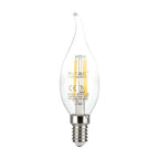 4W CF37 Żarówka LED Filament / Klosz Transparentny / Barwa:3000K / Trzonek:E14