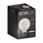 6W G95 Żarówka LED Filament / Klosz Transparentny / Barwa:3000K / Trzonek:E27