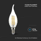 4W CF37 Żarówka LED Filament Twist / Klosz Transparentny / Barwa:3000K / Trzonek:E14