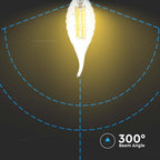 4W CF37 Żarówka LED Filament Twist / Klosz Transparentny / Barwa:3000K / Trzonek:E14