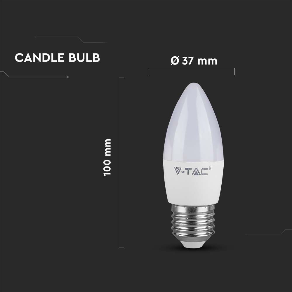 4.5W Żarówka LED C35 / Barwa:3000K / Trzonek: E27