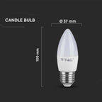 4.5W Żarówka LED C35 / Barwa:3000K / Trzonek: E27