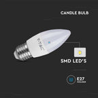 4.5W Żarówka LED C35 / Barwa:4000K / Trzonek: E27