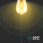 4W ST64 Żarówka LED Filament / Klosz: Bursztyn / Barwa:2200K / Trzonek:E27