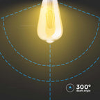 6W LED ST64 Żarówka LED Filament / Klosz: Bursztynowy / Barwa:2200K / Trzonek:E27