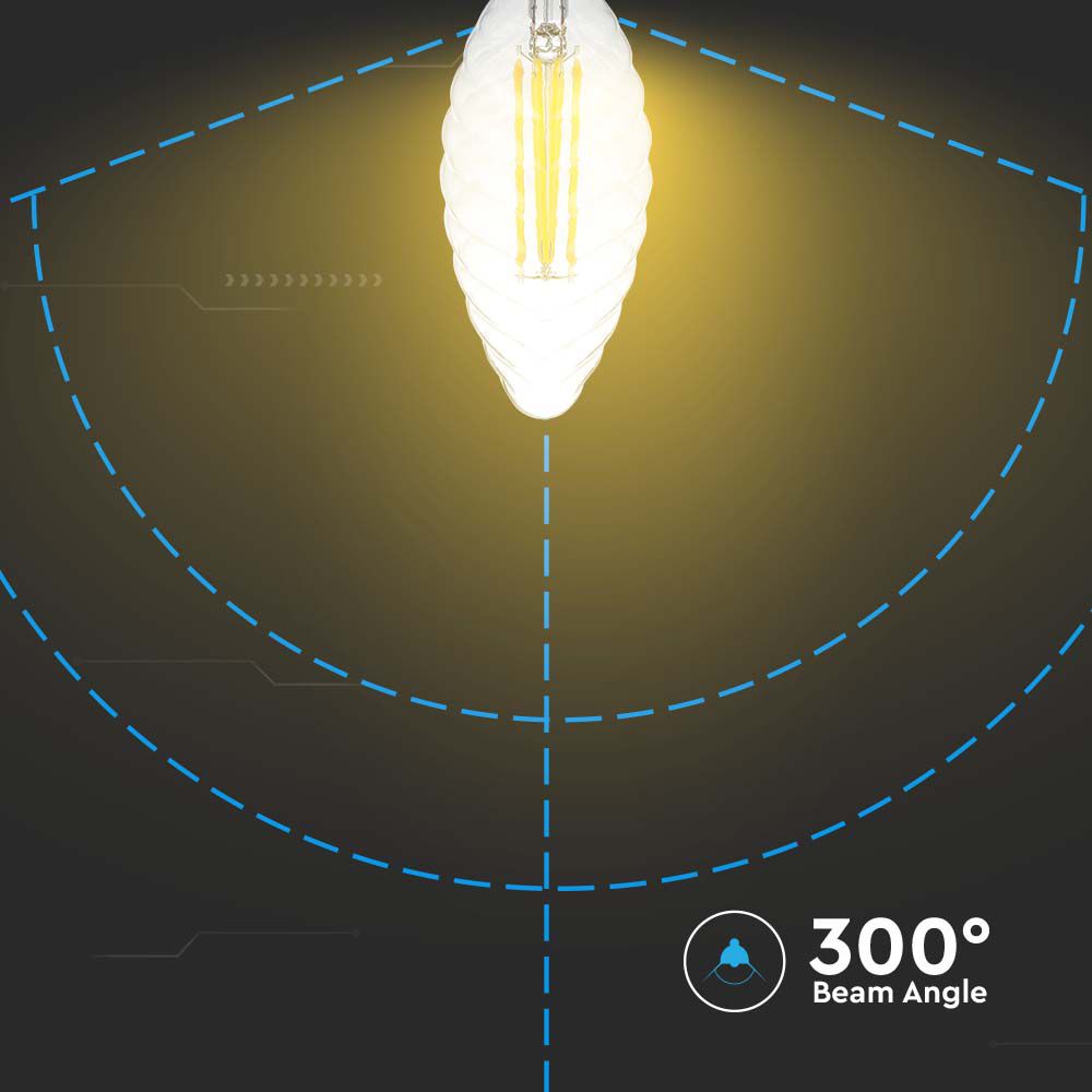 4W Twist C35 Żarówka LED Filament / Barwa:3000K / Ściemniana / Trzonek:E14
